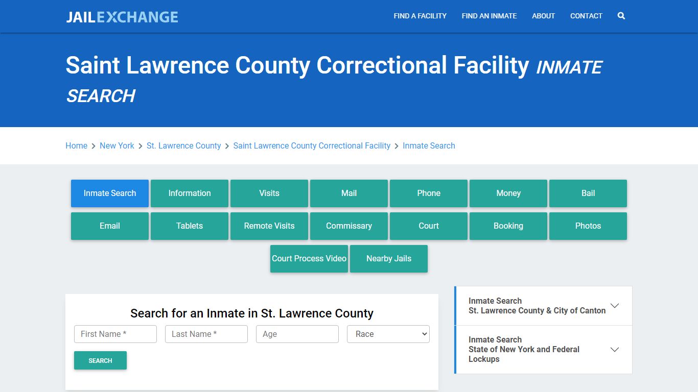 Saint Lawrence County Correctional Facility Inmate Search