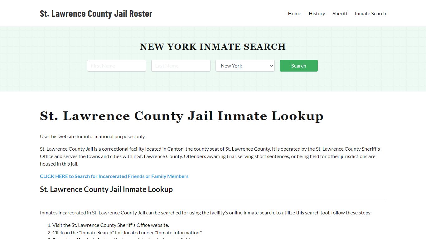 St. Lawrence County Jail Roster Lookup, NY, Inmate Search